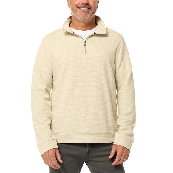 NEW Dockers Men's XL Quarter Zip Pullover Sweatshirt  Beige - Picture 1 of 12